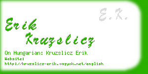 erik kruzslicz business card